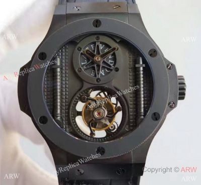 Superclone Hublot Big Bang 44mm Vendome Real Tourbillon Watch So Black